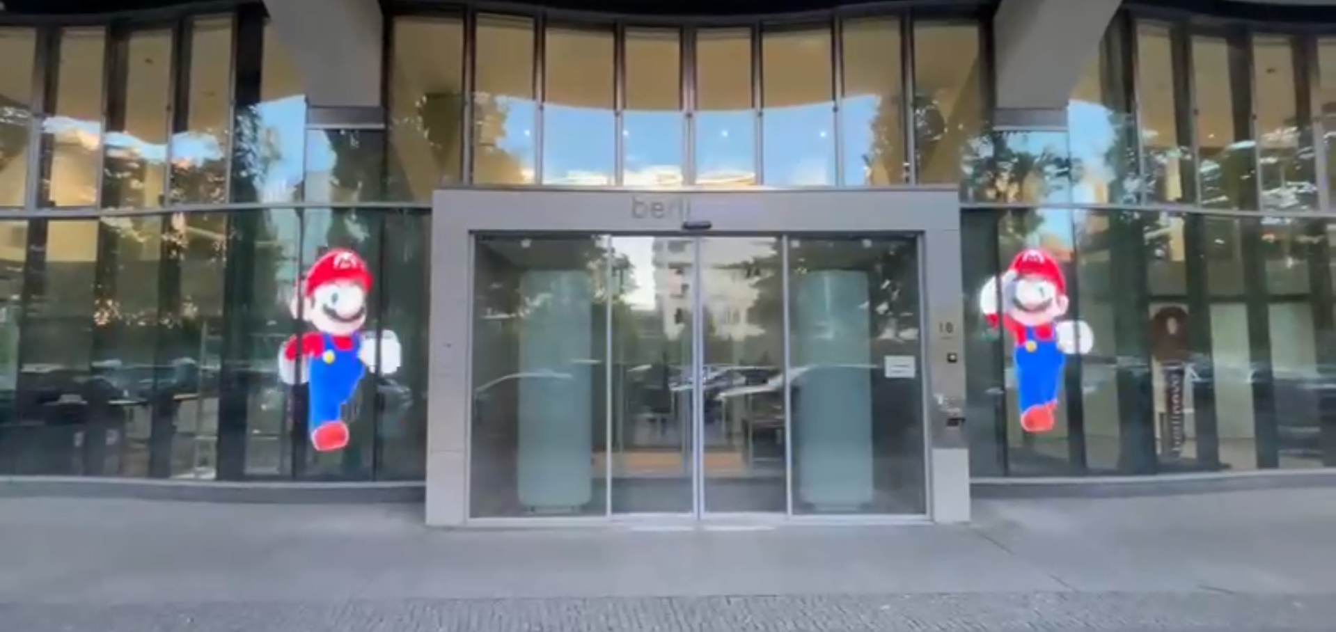 Entrance to the berlinovo Real Estate Company office building in Berlin, Germany