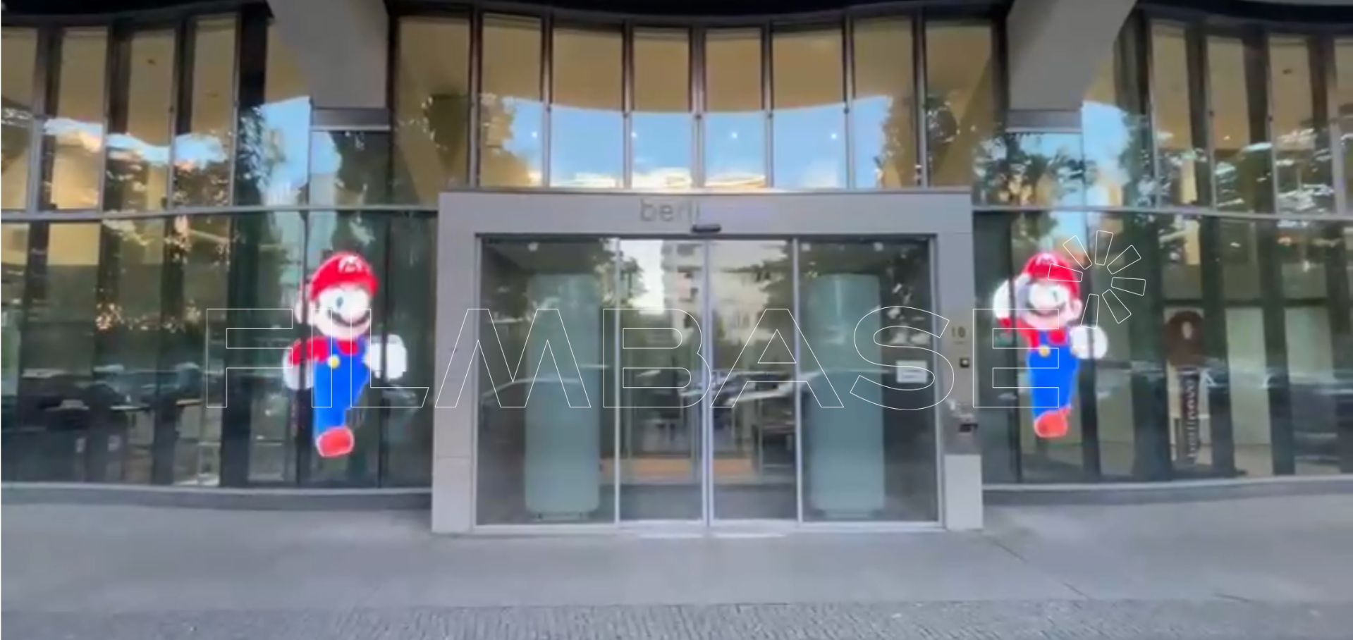 Entrance to the berlinovo Real Estate Company office building in Berlin, Germany